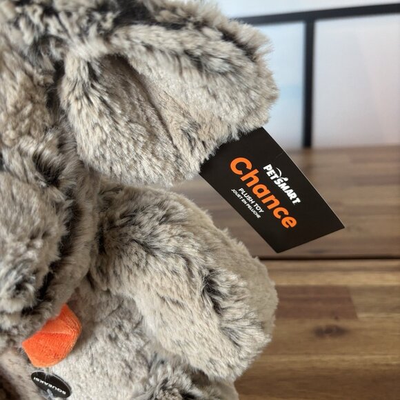 PetSmart Chance Dog Toy Pumpkin Bowtie Brown Puppy Squeaks Plush Floppy Ears NWT - Picture 7 of 12